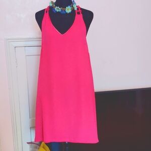Olivaceous Racer Back Pink Slip Dress Size Large